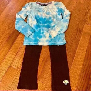 New Gap tie dye thermal top with cupcake leggings